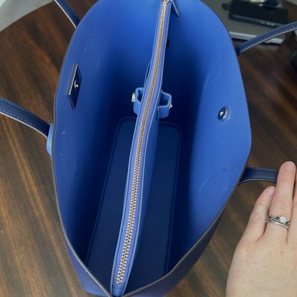 Kate Spade Suite Large Work Tote Parisian Navy Leather - Picture 10 of 13